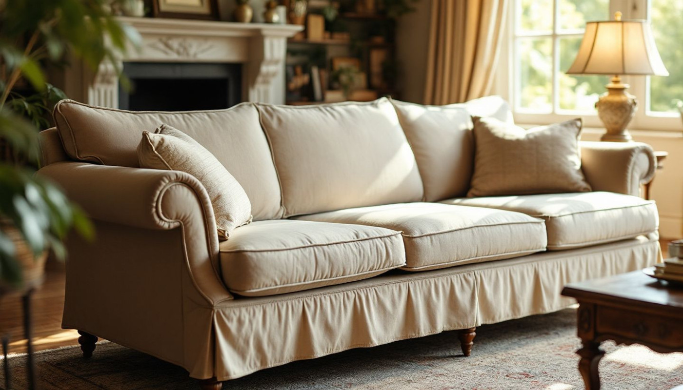 Comment revitaliser un vieux canapé avec une housse sur mesure ?